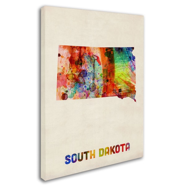 Michael Tompsett 'South Dakota Map' Canvas Art,24x32